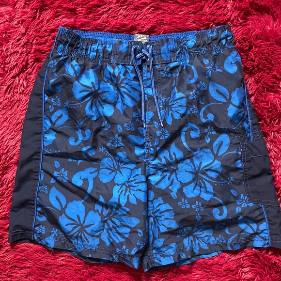 Faded Glory Other - Dark navy hibiscus swim trunks 🌺